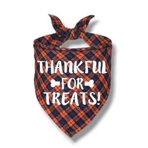 Thanksgiving Dog “Thankful for Treats“Bandana S/M- NEW